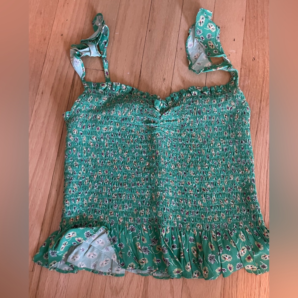 Blue Life Green Cinched Tank Top